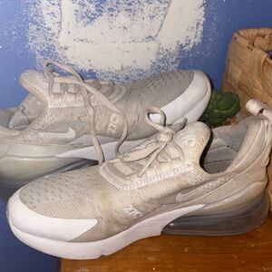 Nike Air Max 270 Light Beige and White Sneakers